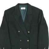 DELMOD Womens Black Wool Blend Double Breasted Jacket L Woven Classic Blazer