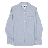TOMMY HILFIGER Womens Blue Shirt L Cotton Blend Casual Button-Up Double Pocket