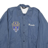 WIND-LESS Mens Blue Nylon Coach Jacket M Button Closure Lightweight Outdoor