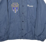 WIND-LESS Mens Blue Nylon Coach Jacket M Button Closure Lightweight Outdoor