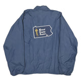 WIND-LESS Mens Blue Nylon Coach Jacket M Button Closure Lightweight Outdoor