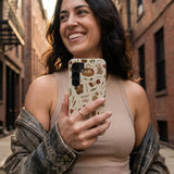 London Fog Cozy Knit Samsung Galaxy S25 Case - Lifestyle photo showing phone case in use