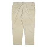 DICKIES Mens Cotton Beige Regular Fit Straight Trousers W44 L31 Workwear Zip