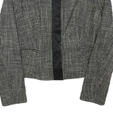MAX MARA Womens Black White Wool Blend Tweed Jacket S Button Closure Classic