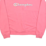 CHAMPION Womens Pink Sweatshirt Crew Neck S Cotton Blend Logo Casual Pullover