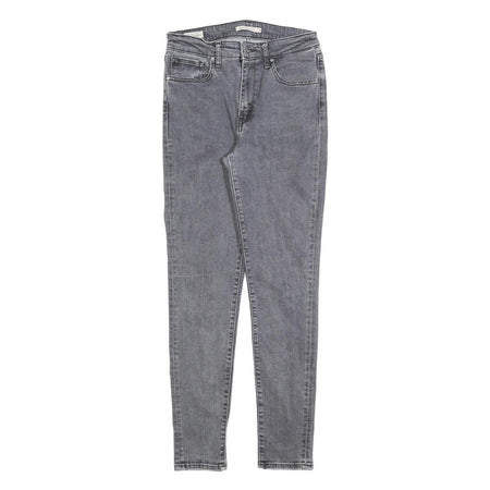 LEVI'S 721 Womens Slim Grey Denim Jeans W28 L30 Stylish Cotton Blend Zip Closure