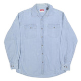 WRANGLER Mens Blue Cotton Shirt M Long Sleeve Casual Button Front