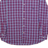 CHAPS Mens Red & Blue Checked Shirt L Button Down Cotton Blend Casual Long