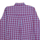 CHAPS Mens Red & Blue Checked Shirt L Button Down Cotton Blend Casual Long