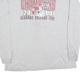 DELTA Mens Grey Alabama Crimson Tide Football T-Shirt XL Long Sleeve Crew Neck