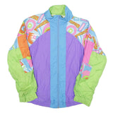 CHRISTINA SPORT Womens Blue & Purple Printed Nylon Jacket S Lightweight Zip