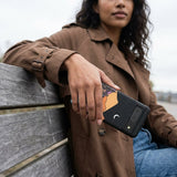 Black Night Trails Google Pixel 8 Case - Lifestyle photo showing phone case in use
