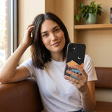 Black Night Trails iPhone 12/ iPhone 12 Pro Case - Lifestyle photo showing phone case in use