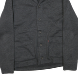 LEVI'S Mens Grey Shawl Collar Zip Jacket L Polyester Blend Plain Casual Winter