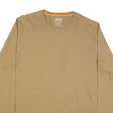 TIMBERLAND PRO Mens Beige Long Sleeve Crew Neck Cotton Blend 2XL Logo Sleeve