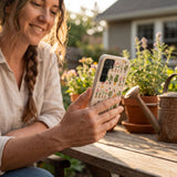 Seashell Plants and Blooms Samsung Galaxy S25 Case - Lifestyle photo showing phone case in use