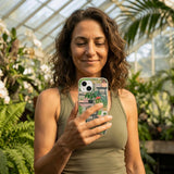 London Fog Botanical Oasis iPhone 14 Case - Lifestyle photo showing phone case in use