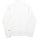 CHAMPION Womens White Hoodie S Classic Logo Pullover Hooded Sweatshirt