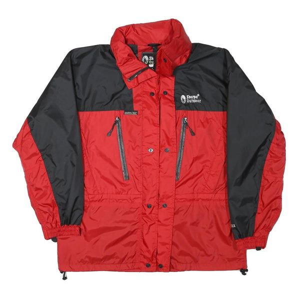 SHERPA Mens Red & Black Outdoor Jacket L Polyester Blend Zip Windbreaker