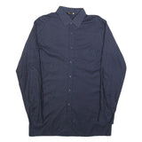 TOP MEN Mens Blue Patterned Shirt M Button Long Sleeve Stylish Casual