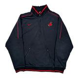 Sports Team Logo Nike 1/4 Zip - XL Black Cotton Blend