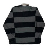 Charles River Apparel Striped Rugby Shirt - Large Black Cotton