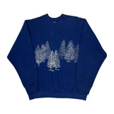 Fruit Of The Loom Graphic Sweatshirt - Large Blue Cotton Blend
