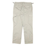 TEDDYS Mens Regular Beige Cotton Blend Trousers W34 L30 Cargo Pockets Zip