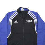ADIDAS Mens Black & Blue TV Trub Sports Zip Jacket L Polyester Blend Track Top