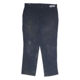 CARHARTT Mens Cotton Blend Navy Relaxed Straight Leg Trousers W36 L32 Workwear