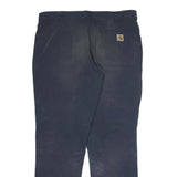 CARHARTT Mens Cotton Blend Navy Relaxed Straight Leg Trousers W36 L32 Workwear