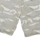RED SOUL Mens Shorts Grey & Cream Camouflage Casual M W32 Cotton Blend
