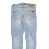 DICKIES Mens Slim Light Blue Cotton Jeans W33 L34 Button Closure Slim Fit Denim