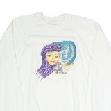 SWITCHER Mens White Cotton Blend Crew Neck M Printed Front Sweatshirt