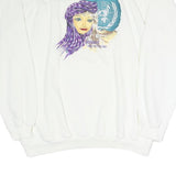 SWITCHER Mens White Cotton Blend Crew Neck M Printed Front Sweatshirt