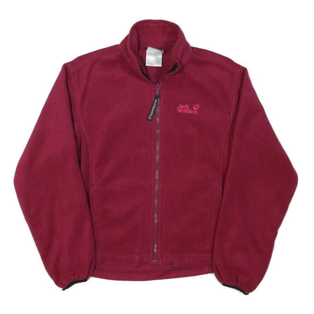 JACK WOLFSKIN Womens Red Jacket S Polyester Blend Fleece Outdoor Casual