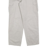 LETS GO Mens Cotton Blend Beige Regular Straight Trousers W30 L30 Zip Closure