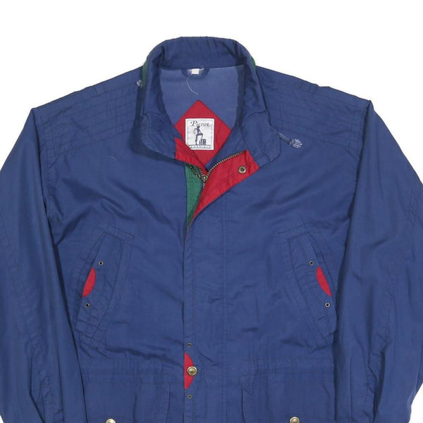 PIEROT Mens Blue Red Green Outdoor Jacket L Polyester Blend Zip Classic Fit