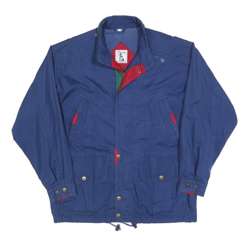 PIEROT Mens Blue Red Green Outdoor Jacket L Polyester Blend Zip Classic Fit