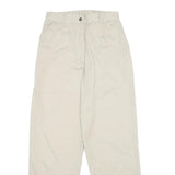 LL BEAN Womens Cotton Blend Cream Regular Fit Straight Leg Trousers W26 L30