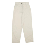 LL BEAN Womens Cotton Blend Cream Regular Fit Straight Leg Trousers W26 L30
