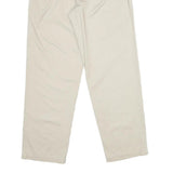 LL BEAN Womens Cotton Blend Cream Regular Fit Straight Leg Trousers W26 L30