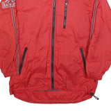 JAS Mens Red Racing Motif Zip Jacket S Polyester Casual Sportswear Lightweight