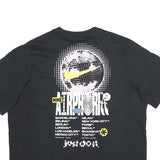 NIKE Mens Black & Yellow Graphic Modern T-Shirt M Short Sleeve Crew Neck Printed