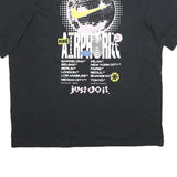 NIKE Mens Black & Yellow Graphic Modern T-Shirt M Short Sleeve Crew Neck Printed
