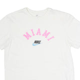NIKE Mens White Miami Graphic T-Shirt M Short Sleeve Crew Neck Casual Cotton