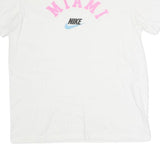 NIKE Mens White Miami Graphic T-Shirt M Short Sleeve Crew Neck Casual Cotton