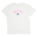 NIKE Mens White Miami Graphic T-Shirt M Short Sleeve Crew Neck Casual Cotton
