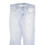 CARHARTT Mens Regular Fit Light Blue Denim Jeans W36 L29 Distressed Cotton Blend