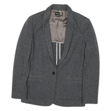 MASSIMO DUTTI Womens Grey Button Jacket S Polyester Blend Woven Classic Fit